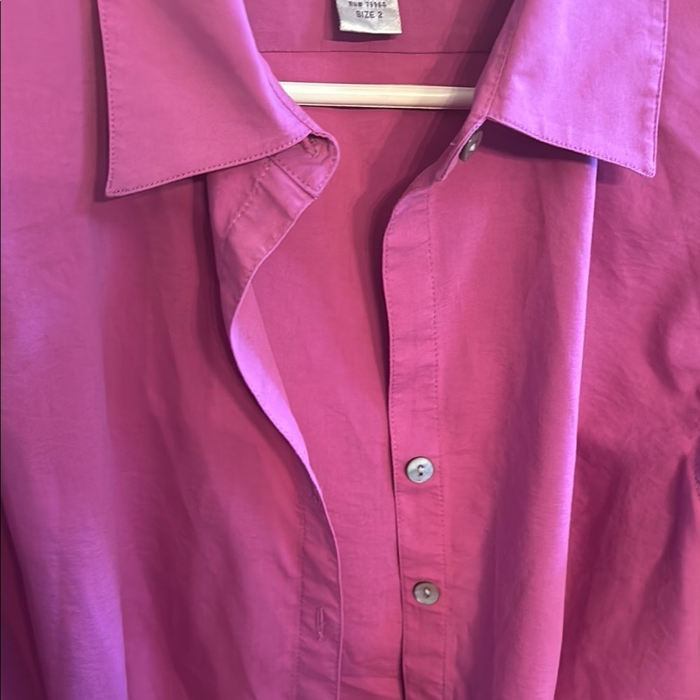 Chico's purple Long Sleeve button down Shirt sz 2 - Picture 3 of 4